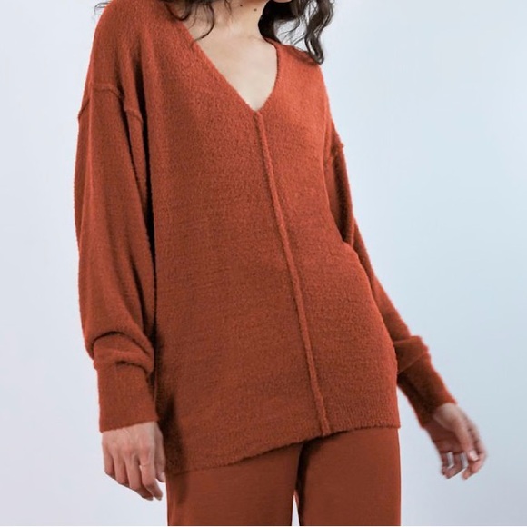 Wilfred Free Rust V-Neck Sweater - Picture 3 of 8